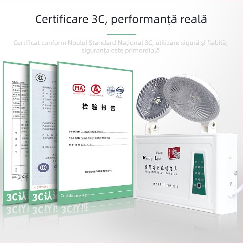 Lumină de urgență multifuncțională pentru casă – lanternă LED cu două capete, semnalizare a ieșirii de siguranță și iluminare de evacuare