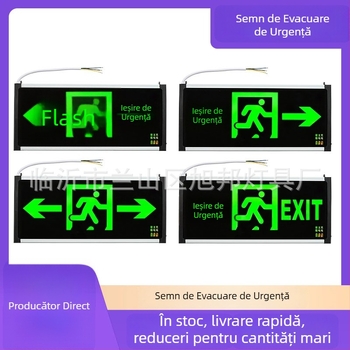 Lumină de semnalizare pentru incendiu cu baterie, semn de ieșire de siguranță și iluminare cu LED pentru evacuare