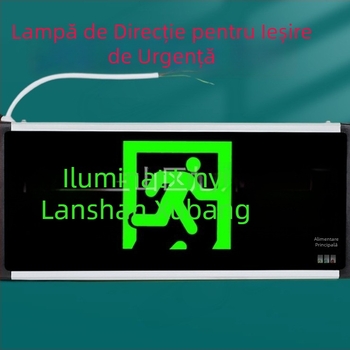 Lumină de semnalizare pentru incendiu cu baterie, semn de ieșire de siguranță și iluminare cu LED pentru evacuare