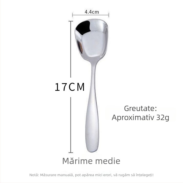 Lingură din oțel inoxidabil, design modern minimalist, lingură de masă multifuncțională pentru orez, mâncare occidentală, înghețată și pepene