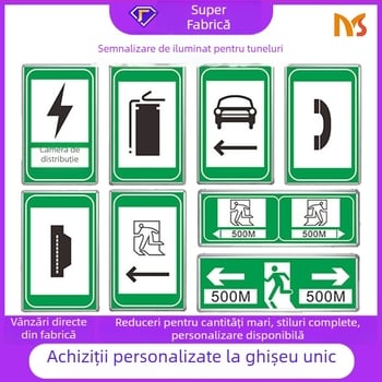 Semnal tunel din aluminiu, iluminat, ieșire de urgență și siguranță în caz de incendiu