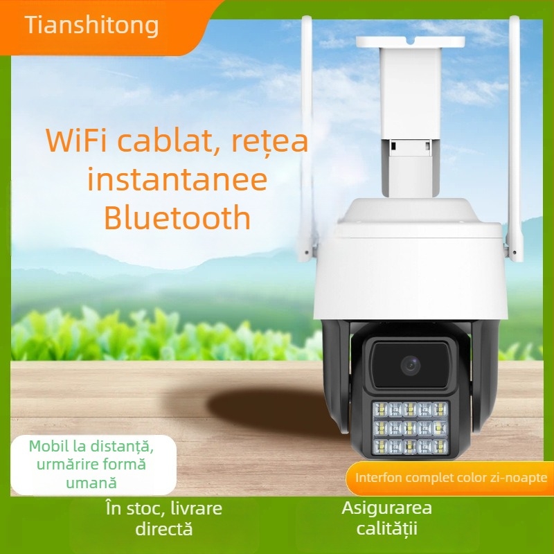 Cameră de supraveghere wireless 4G pentru exterior, HD, cu intercom vocal de la distanță prin telefon