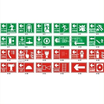 Semn PVC de securitate împotriva incendiilor pentru stingător, semn din plastic imprimat prin serigrafie, 300 x 400 mm, grosime 0,8 mm, fundal roșu cu siglă roșie.