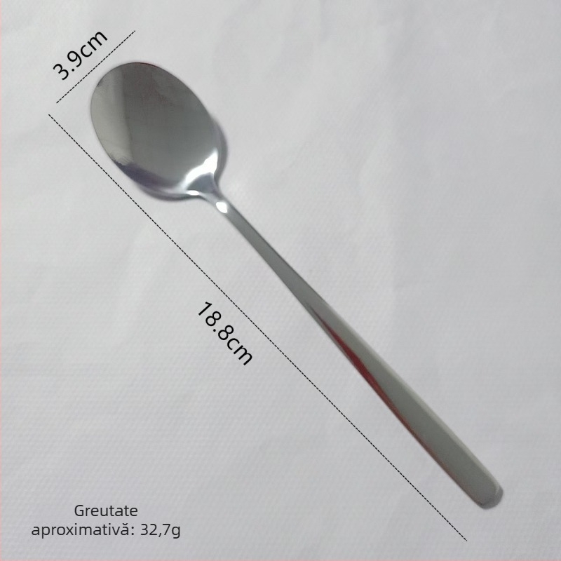 Lingură din oțel inoxidabil în stil coreean pentru uz casnic, mâner lung, pentru amestecare și servire supă