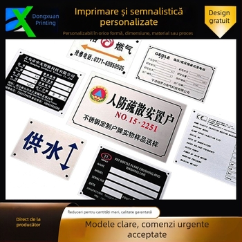Etichete personalizate pentru echipamente mecanice din oțel inoxidabil, rezistente la coroziune, serigrafiate, pentru temperaturi ridicate și semne pentru vehicule electrice