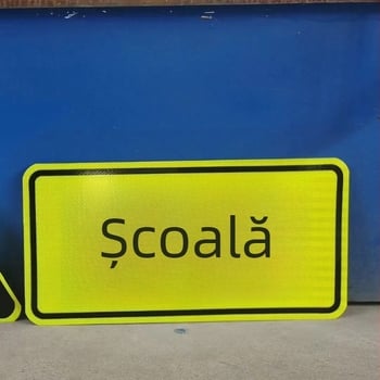 Semn de trafic din aluminiu reflectorizant, personalizat pentru parcuriări și comunități, circular, 200×200 mm