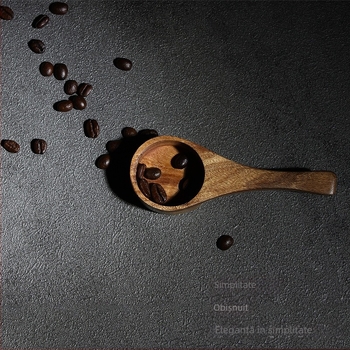 Lingură de măsurare din lemn de teak pentru cafea și pudră de lapte, linguriță pentru condimente, ustensilă de bucătărie pentru coacere, lingură mică din lemn