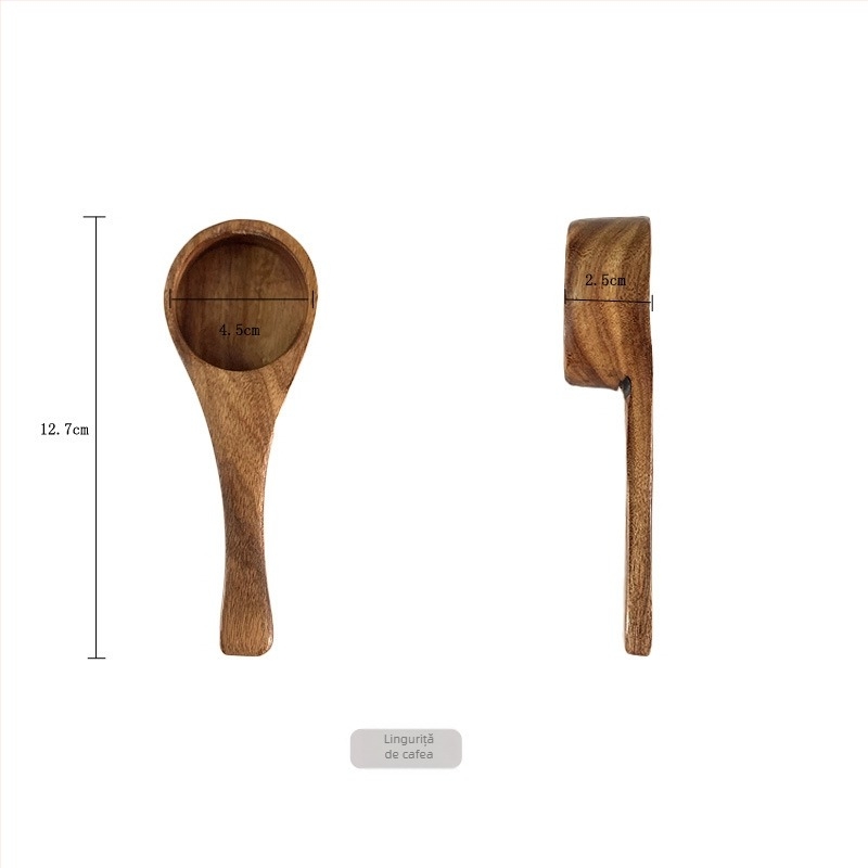 Lingură de măsurare din lemn de teak pentru cafea și pudră de lapte, linguriță pentru condimente, ustensilă de bucătărie pentru coacere, lingură mică din lemn