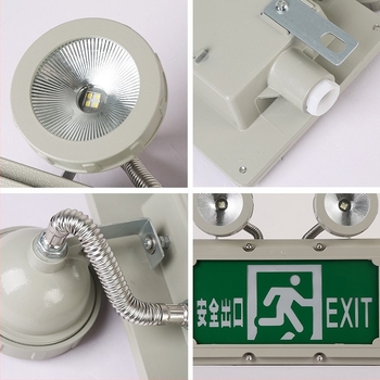 LED antiexplozie cu două brațe, lumină de urgență cu indicator pentru ieșire în siguranță și evacuare, pentru stații de alimentare și depozite