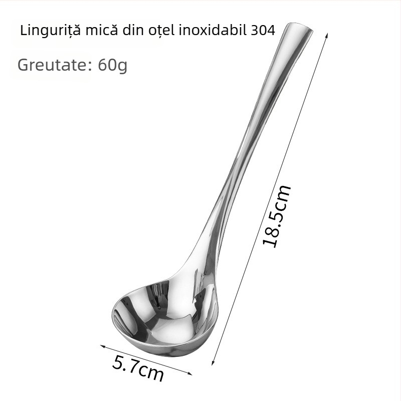 Lingură de supă din oțel inoxidabil 304, cu mâner lung