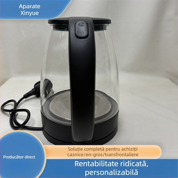 Fierbător electric din sticlă, capacitate mare, multifunctional pentru fierberea apei, infuzie și preparare ceai, 1,5–2 L, oprire automată, potrivit 6 persoane sau mai mult