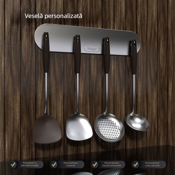Set personalizat de ustensile de bucătărie din silicon: spatule, lingură de supă și strecurătoare