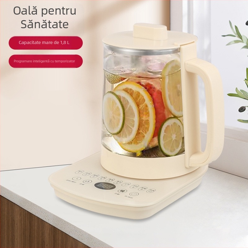 Vas de sănătate din sticlă, multifuncțional, cu control al temperaturii – ceainic electric, ceainic pentru ceai cu flori, vas pentru decoct, aparat de preparat ceai, încălzitor de lapte