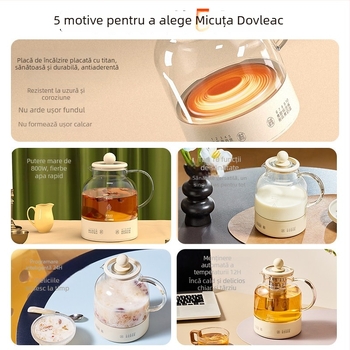 Small Pumpkin ceainic de sănătate din sticlă pentru ceai de plante și fierberea apei, 1 L