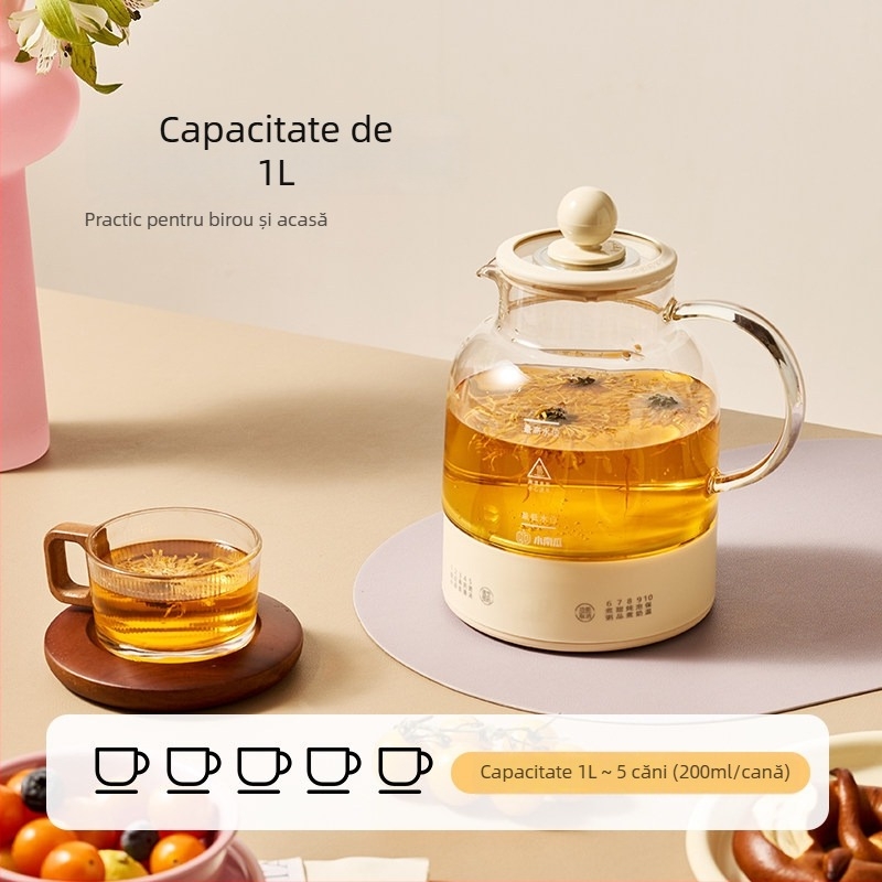 Small Pumpkin ceainic de sănătate din sticlă pentru ceai de plante și fierberea apei, 1 L