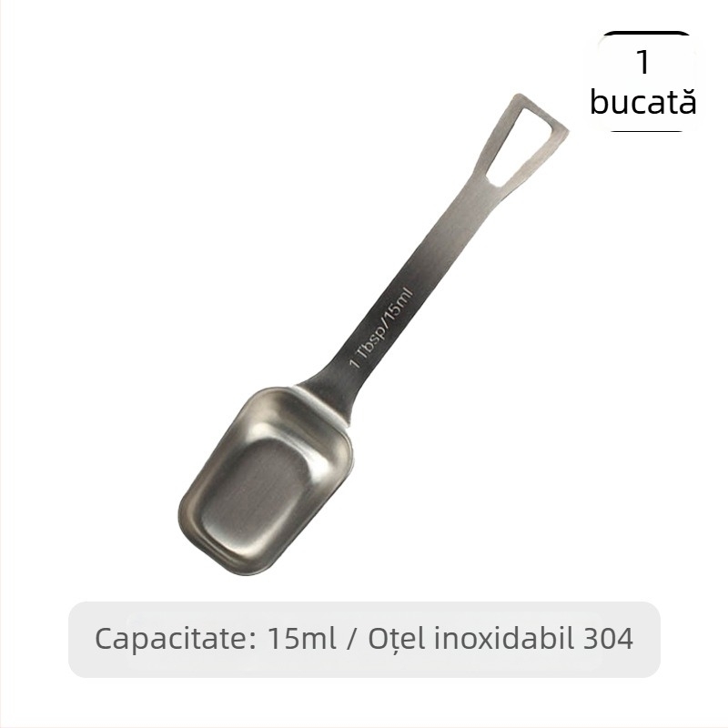 Linguriță de măsurare pătrată din oțel inoxidabil 304, 15 ml, pentru condimente, cafea și pudră de lapte, cu scară de măsurare, ustensilă de copt