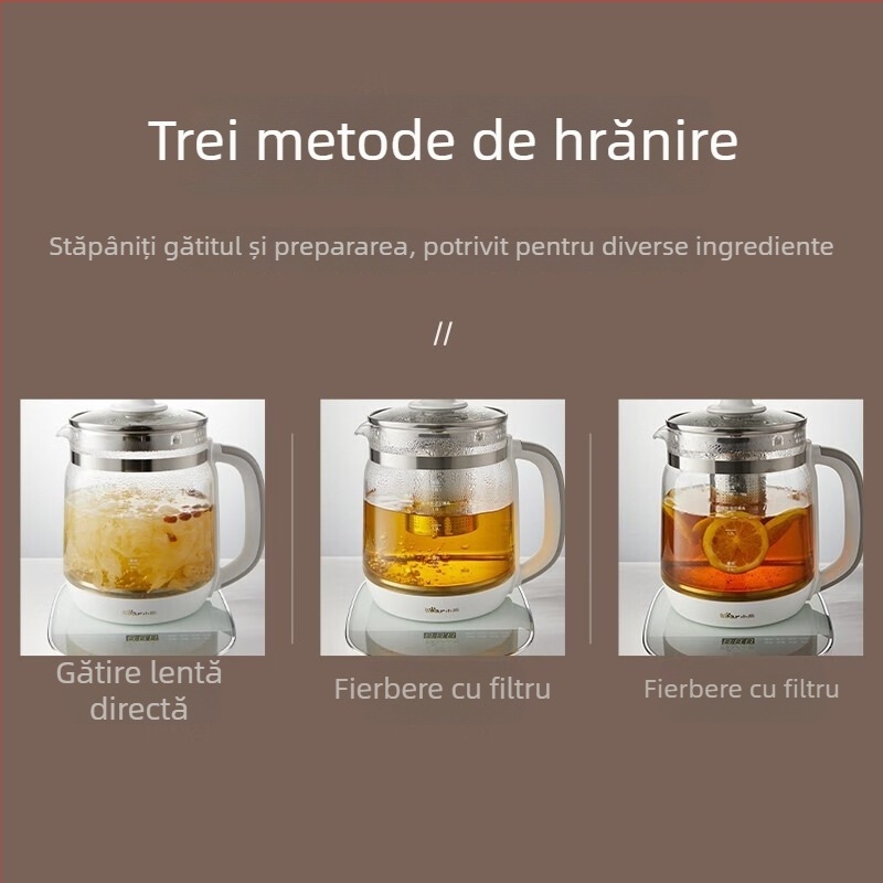 D18F1 Ceainic de sănătate, corp din sticlă, 1,8 L, multifuncțional pentru casă și birou