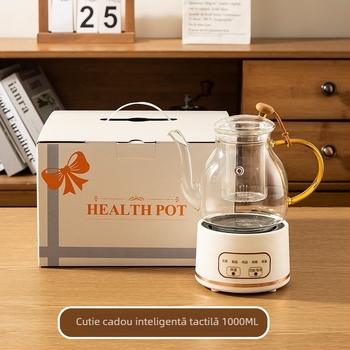 Ceainic din sticlă cu atingere inteligentă pentru ceai de flori, compact pentru uz casnic, ceainic electric, capacitate până la 1 L