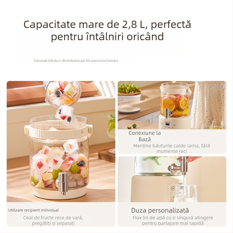 Ceainic inteligent cu temperatură constantă, cu funcții integrate de fierbere și infuzare, fierbător de apă, ceainic mare pentru ceaiuri cu flori, pentru uz casnic