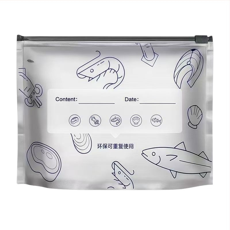Pungi de conservare cu folie de aluminiu, etanșe, pentru frigider și congelator, compatibile cu cuptorul cu microunde, set 10 bucăți