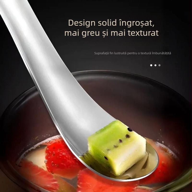 Lingură de amestec în formă S, cu mâner lung, multifuncțională pentru umplerea găluștelor, potrivită pentru coacere, ceai cu lapte, cafea și înghețată.