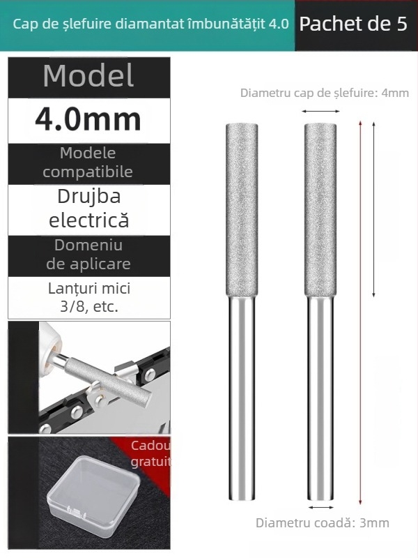 Cap de șlefuit cu diamant ceramic pentru pilă electrică și mașini de șlefuit lanțuri – accesoriu pentru pilă circulară