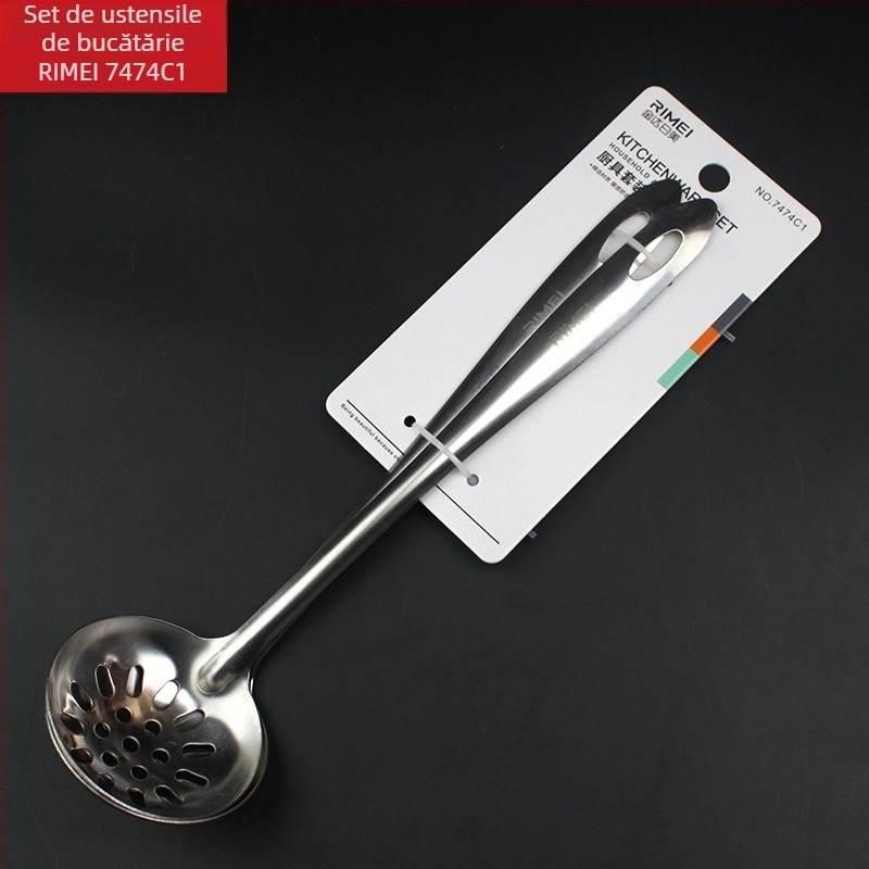 Set de ustensile de bucătărie din oțel inoxidabil pentru hot pot: lingură pentru supă, lingură de servire și lingură strecurătoare