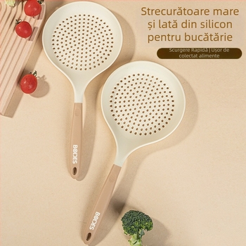 Silicon extensibil în două nuanțe, pentru uz casnic, rezistent la temperaturi înalte, pentru paste și găluște, strecurătoare de bucătărie multifuncțională, dimensiune mare