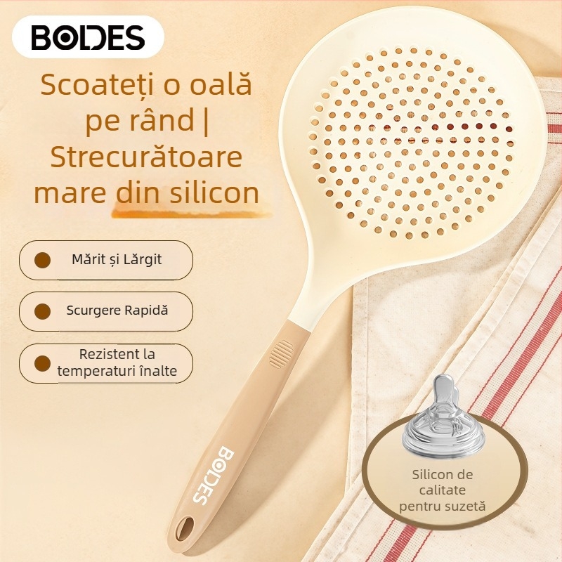 Silicon extensibil în două nuanțe, pentru uz casnic, rezistent la temperaturi înalte, pentru paste și găluște, strecurătoare de bucătărie multifuncțională, dimensiune mare