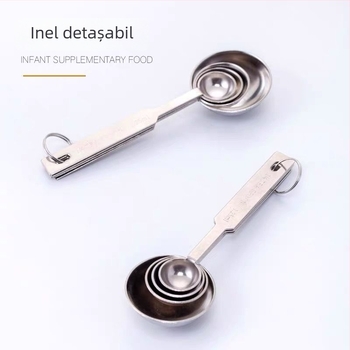 Set de linguri de măsurat din oțel inoxidabil, patru piese – scară de grame, pentru ceai cu lapte, coacere și sare