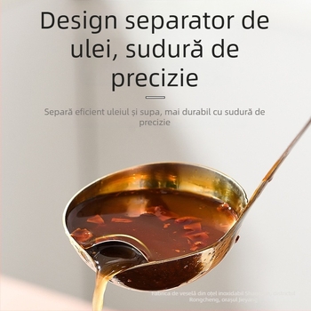 Lingură separator de ulei din oțel inoxidabil pentru separarea uleiului din supe