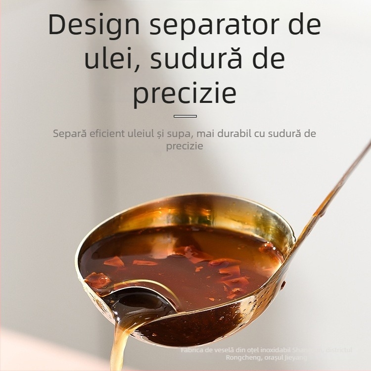 Lingură separator de ulei din oțel inoxidabil pentru separarea uleiului din supe