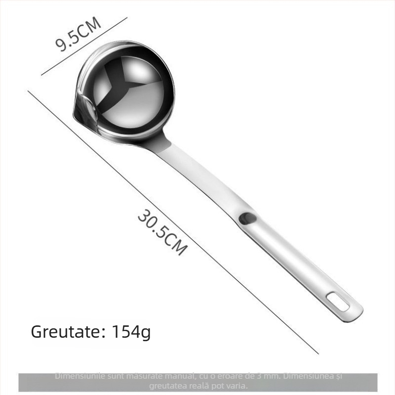 Lingură din oțel inoxidabil 304 – separator de ulei, lingură pentru supă, instrument de filtrare a uleiului pentru uz casnic