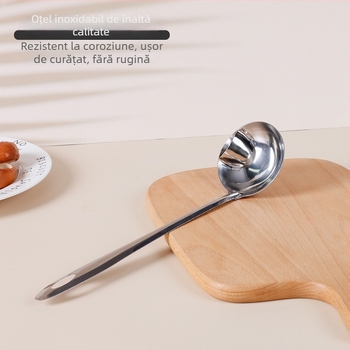 Lingură din oțel inoxidabil pentru separarea uleiului din supă – lingură filtrantă