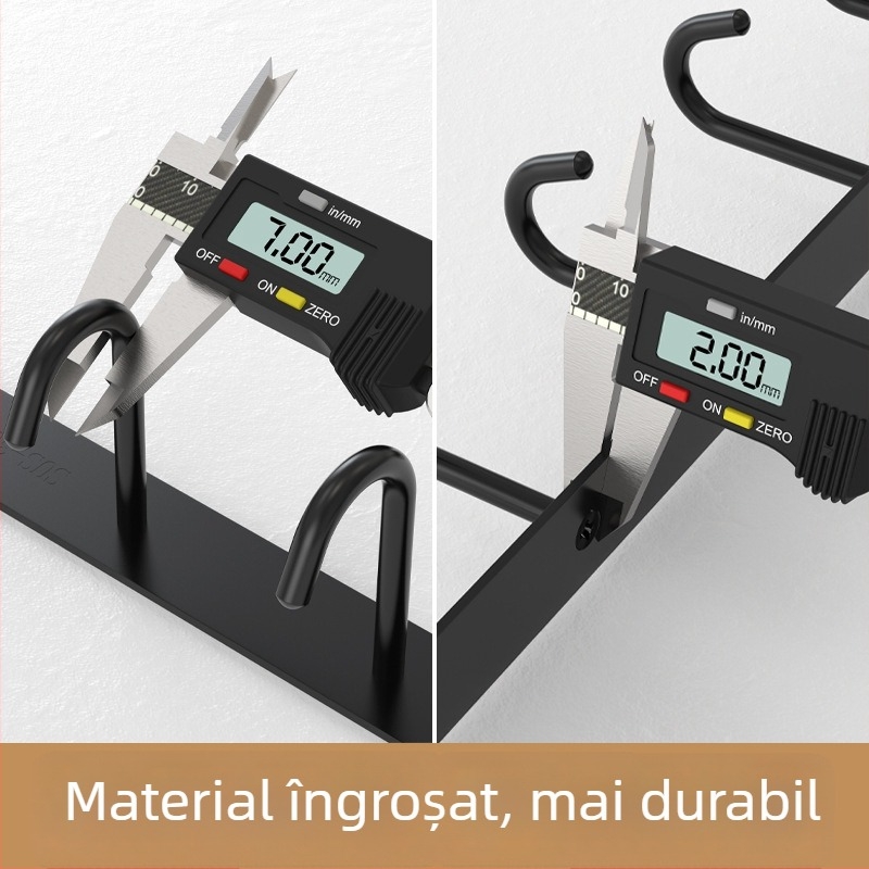 Suport de ușă din oțel inoxidabil 304, cu un rând lung de cârlige pentru pahare
