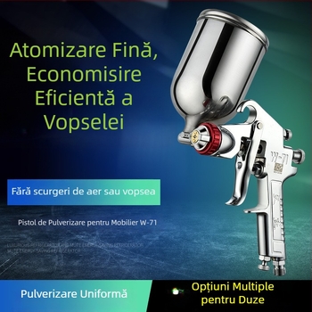 Pistol de vopsit auto Wen Jie W-71, vas superior W77 și vas inferior F75, atomizare înaltă