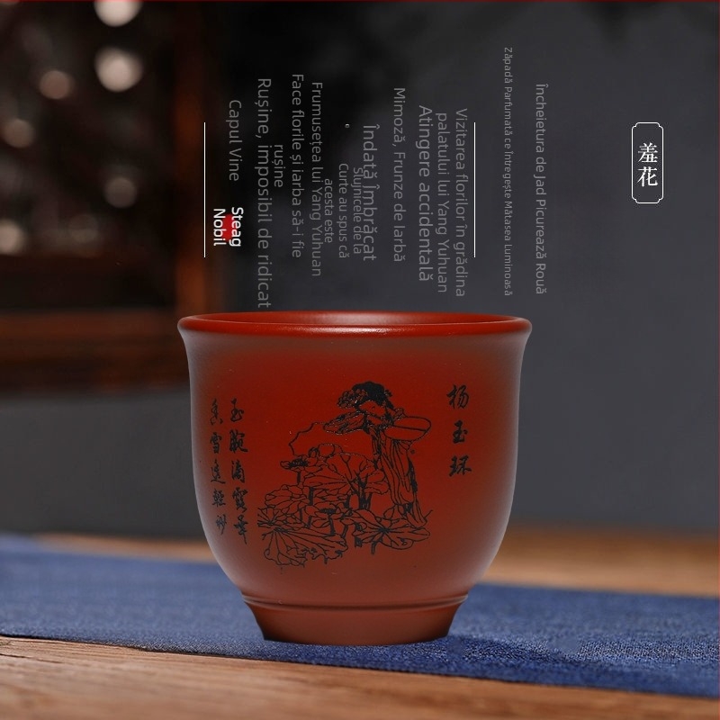 Cana Yixing Zisha Maestru cu accesorii Da Hong Pao din argilă mov
