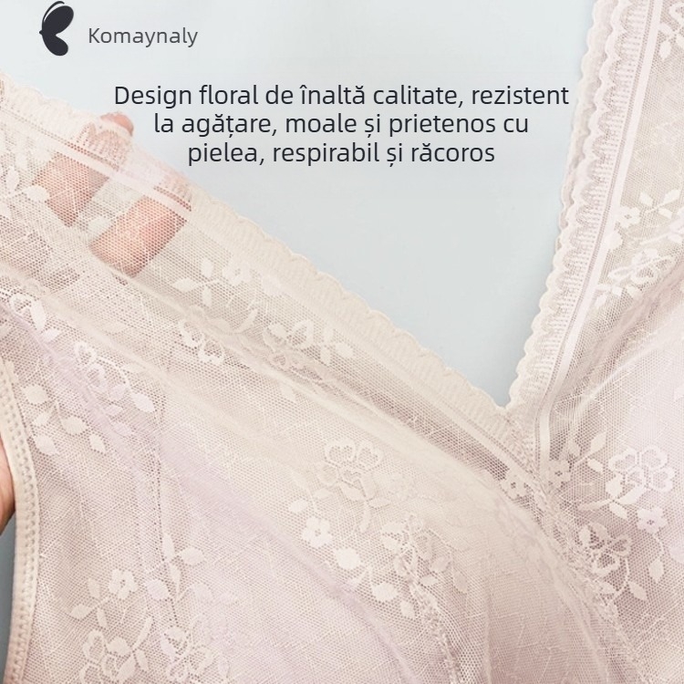 Sutien postmastectomie cu sân protetic, căptușeală din mătase, respirabil, fără bretele, cupe ultra-subțiri, spate frumos