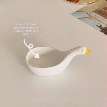 Farfurie ceramică pentru sosuri, design cartoon, mini bol pentru gustări și orez, pentru înmuiat sosuri