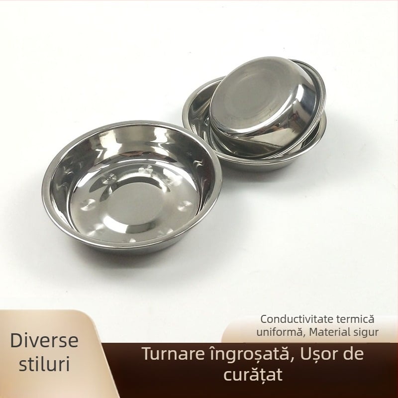 Vas de garnitură din oțel inoxidabil, rotund, diametru 10–10.9 cm, finisaj lucios, potrivit pentru cantine și restaurante