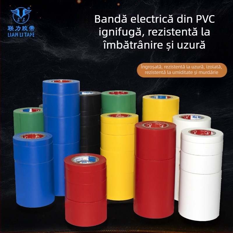 LIAN LI TAPE bandă izolatoare electrică din PVC albă, ignifugă, izolație, rezistență la temperaturi înalte, impermeabilă