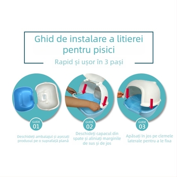 Lotiță de nisip pentru pisici, mare, închisă complet, cu capac posterior
