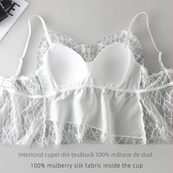 Bustier din satin de înaltă calitate, fără bretele, cu dantelă sexy, respirabil, fără sârmă