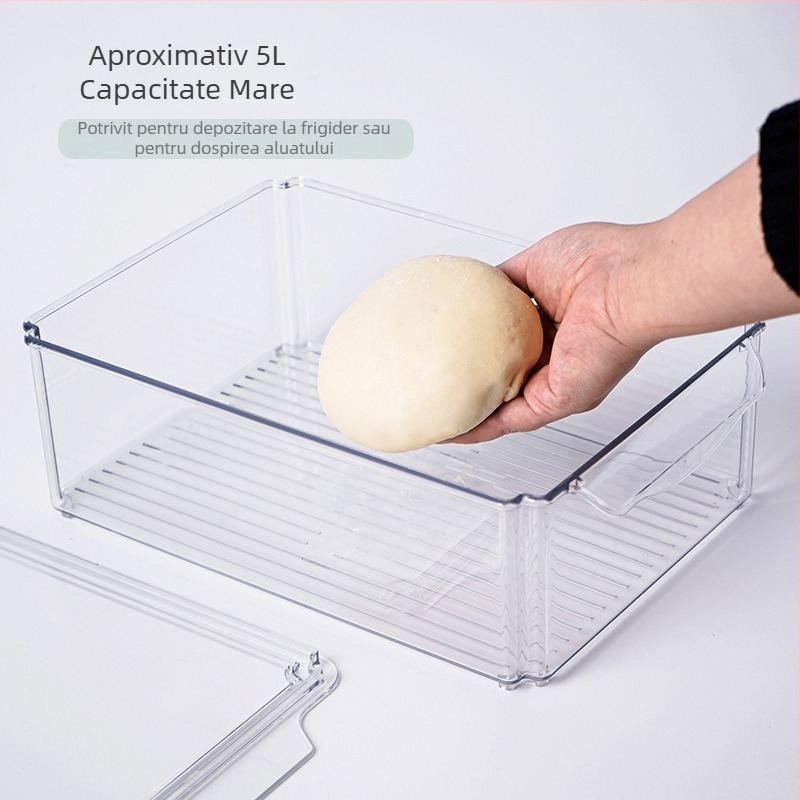 Cutie transparentă pentru dospirea aluatului, din plastic, pentru frigider, de calitate alimentară, pentru pâine și produse de patiserie