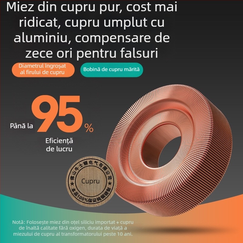 Transformator de izolare din cupru pur 220V-220V, cu ieșiri 36V, 48V, 24V și 12V, toroidal