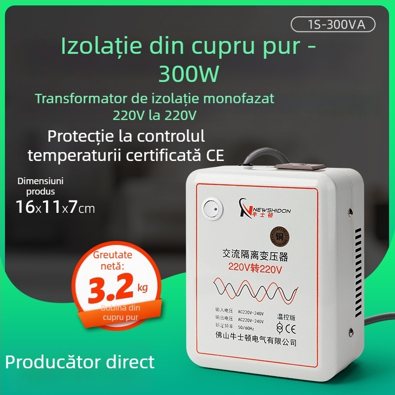 Transformator de izolare din cupru pur 220V-220V, cu ieșiri 36V, 48V, 24V și 12V, toroidal