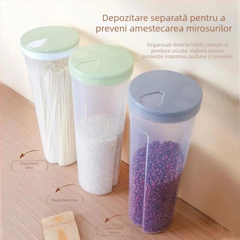 Cutie de depozitare pentru paste și cereale – recipient alimentar transparent, multifuncțional