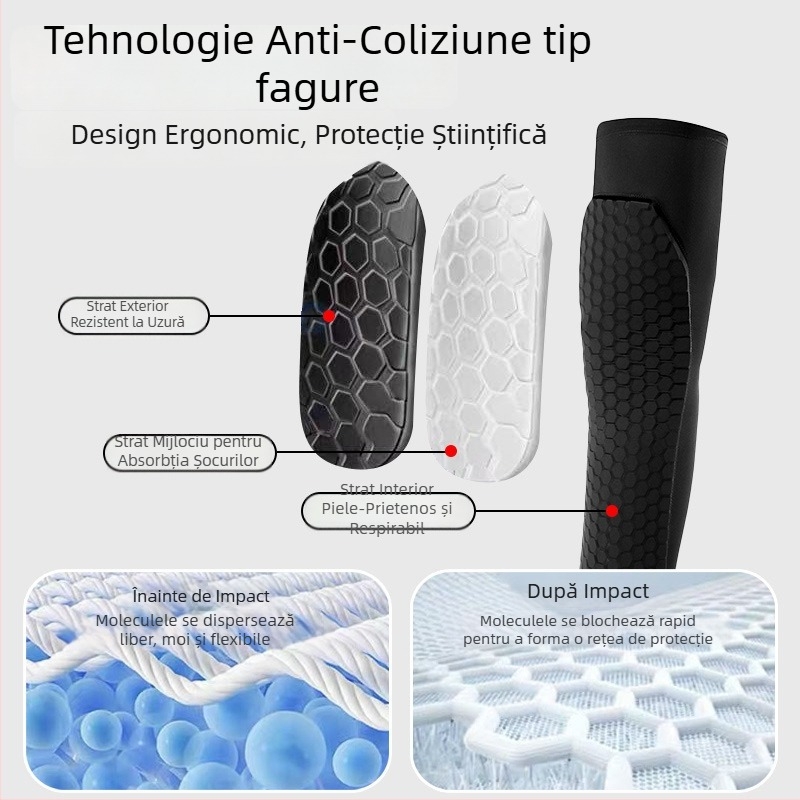 Protecții pentru gambe cu model fagure, acoperire completă, protecție anti-coliziune pentru alergare, baschet și ciclism