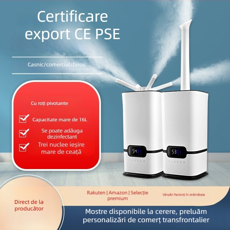 Umidificator ultrasonic industrial, cu capacitate mare și emisii de ceață puternice, pentru conservarea fructelor și legumelor în mediul comercial și sterilizare prin atomizare