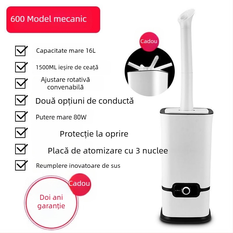 Umidificator ultrasonic industrial, cu capacitate mare și emisii de ceață puternice, pentru conservarea fructelor și legumelor în mediul comercial și sterilizare prin atomizare